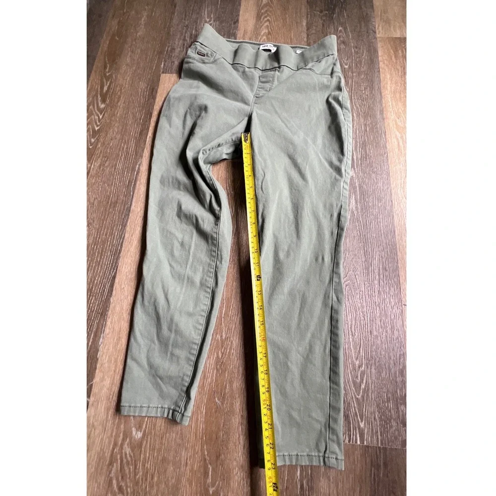 Nine‎ West Jeans Heidi Pull-On Crop Women 6 Green Stretch Elastic Waist Pants